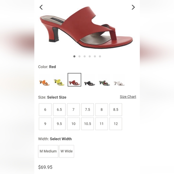 Array Red Sandal Heels Size 11M 3" Heel Flip Flop Straps NWOB - Picture 2 of 12